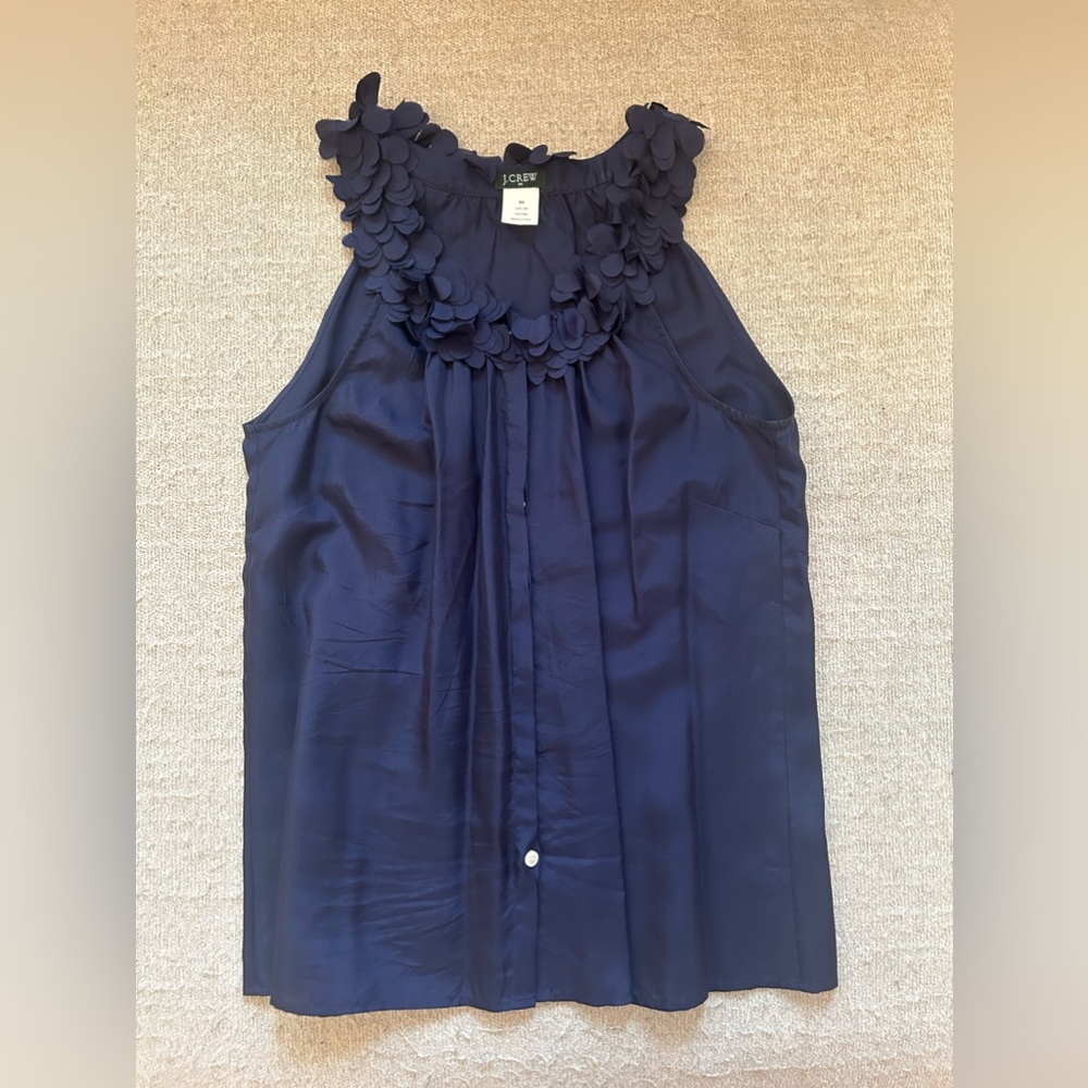 J. Crew navy blue x-small silk top